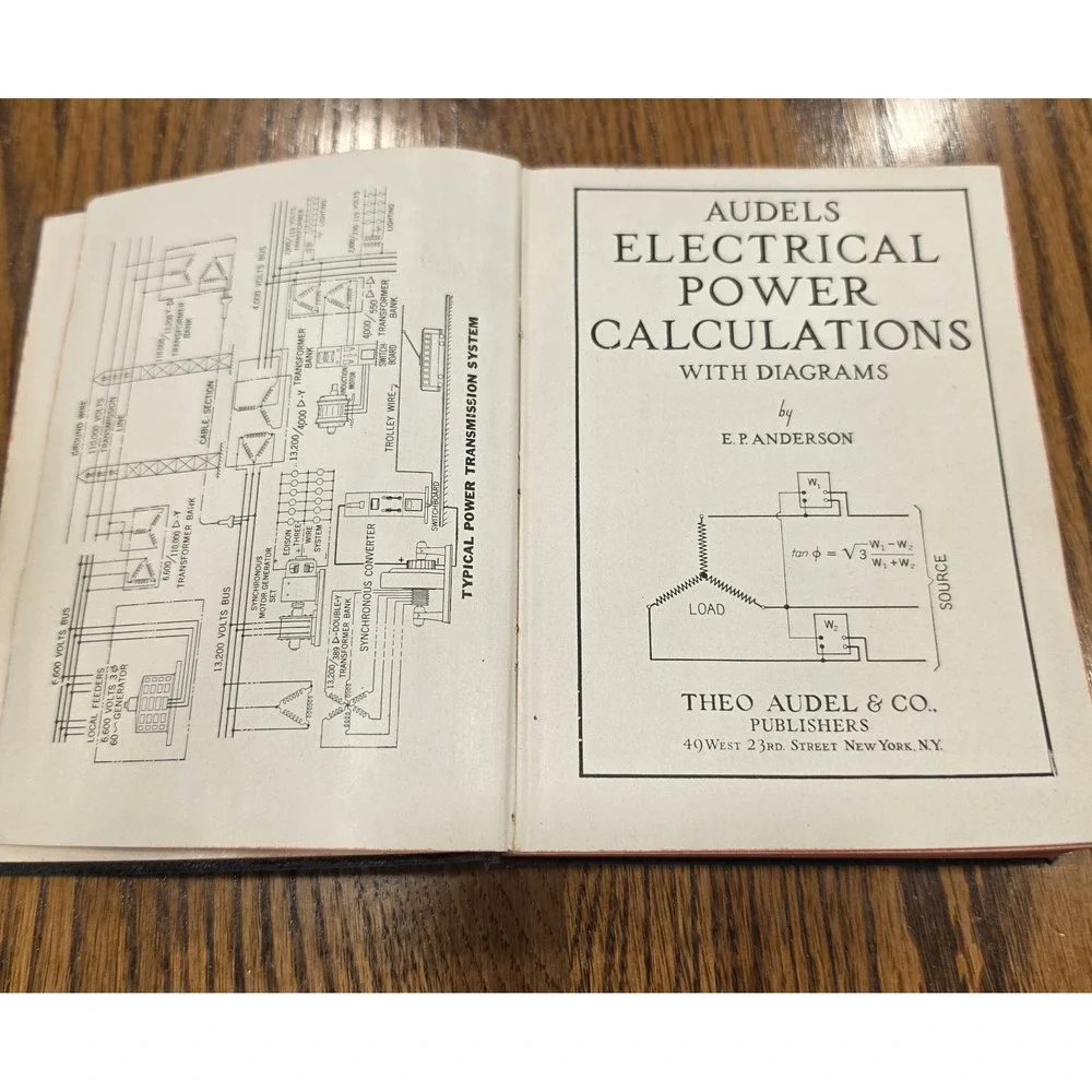 Vintage Audels Electrical Power Calculations With Diagrams by E.P. Anderson 1957
